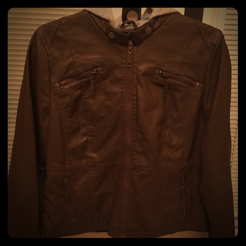 Brown faux leather jacket